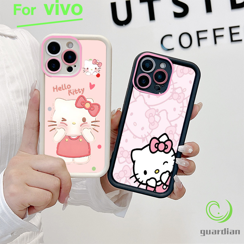 For Vivo เคสโทรศัพท์วิโว่ Y200 hello kitty Y20 Y20s กรอบเลนส์สีชมพู Y12s Y12A Y17 Y12 Y15 Y11 Y12i Y15A โทรศัพท