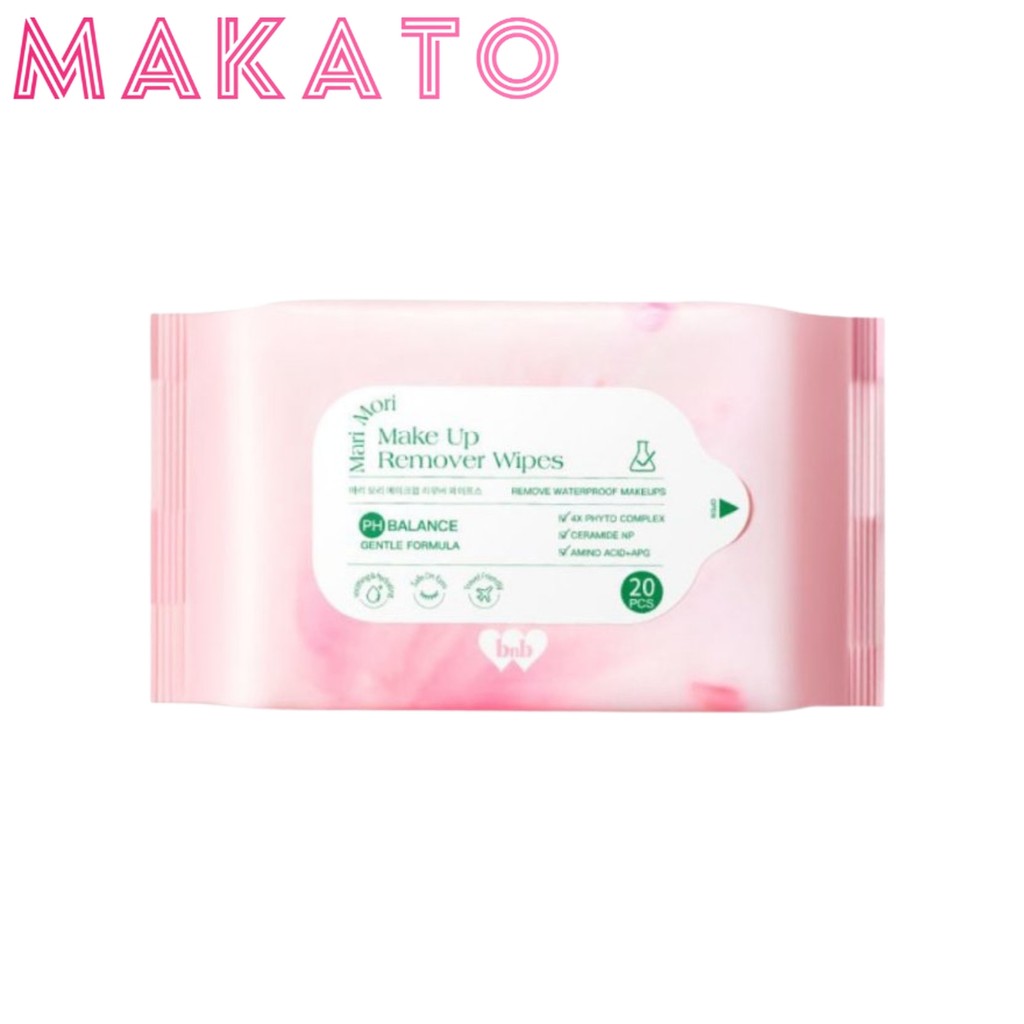 bnb barenbliss mari mori make up remover wipes แผ่นเช็ดทำความสะอาดเครื่องสำอาง สูตรอ่อนโยน