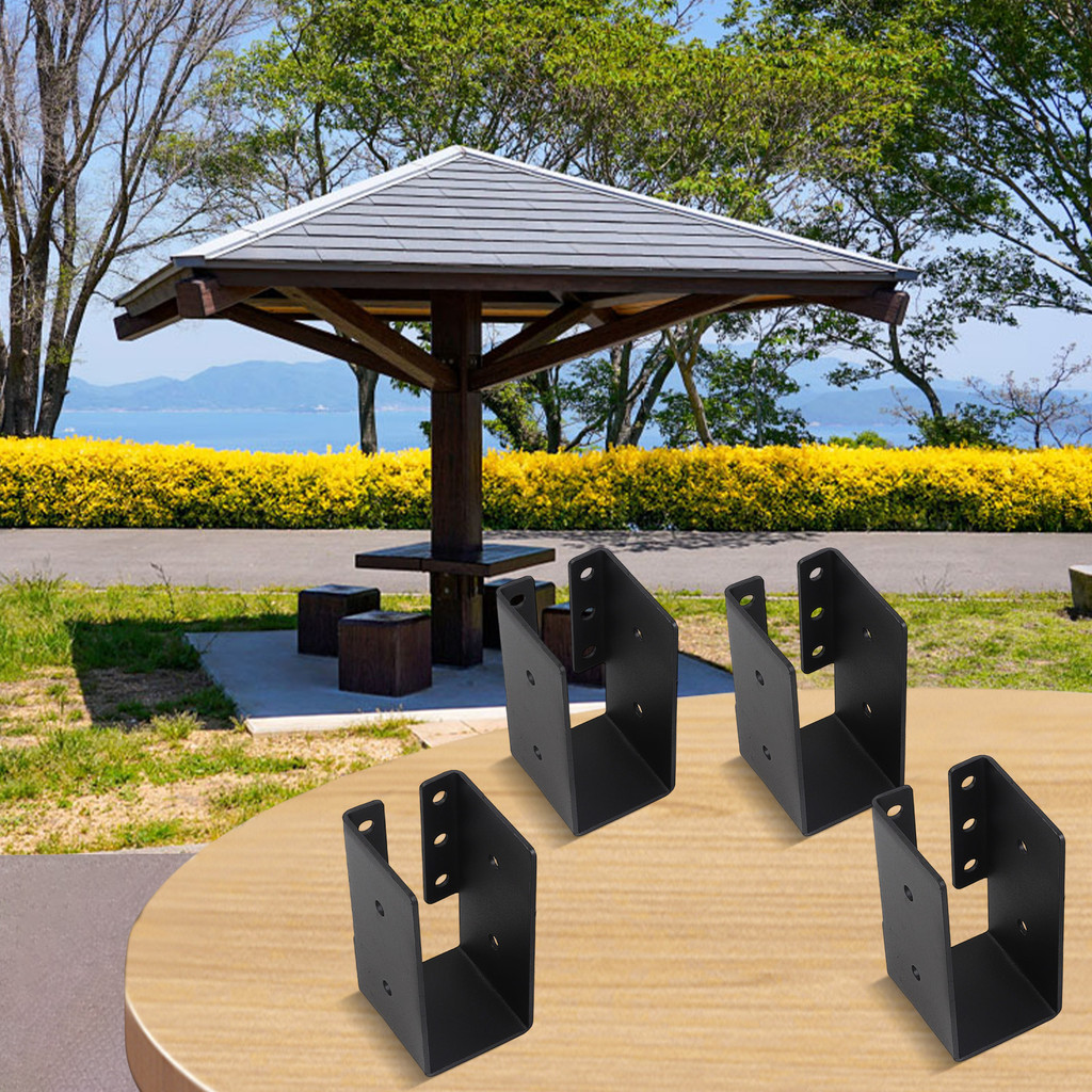 4 ชิ้น Joist Hanger Timber to Timber วงเล็บลําแสงสีดําสําหรับ 2" x 4" Beam Hanger