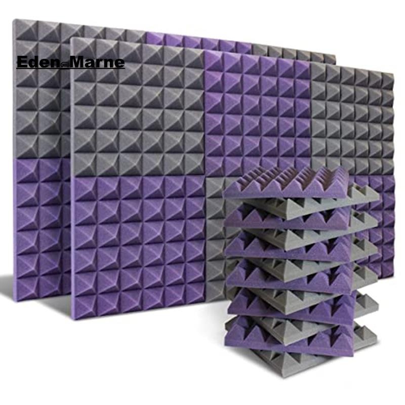 [Eden_Marner]แผงอะคูสติก 24 แพ็ค,แผงโฟมกันเสียง,Studio Soundproofing Wedges,Wall ลดเสียงโฟม,สําหรับส