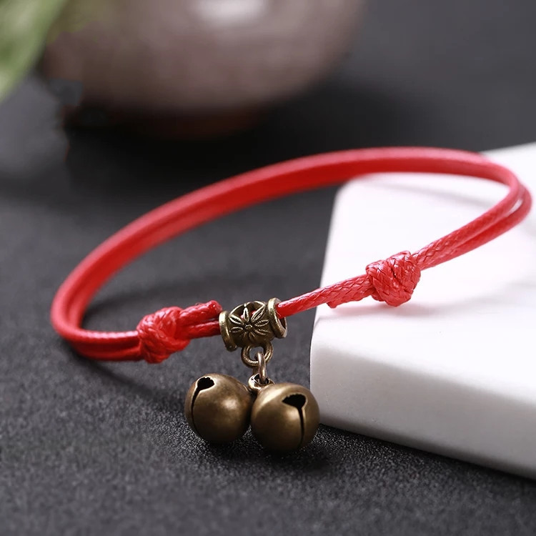 New Product#21Korean Style Internet Celebrity Red Rope Black Rope Couple Anklet Bell Fashion Persona