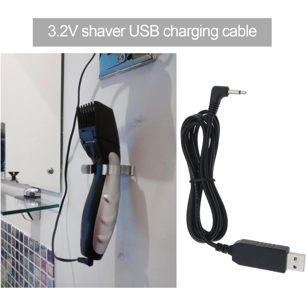 สร้าง idea 2PCS เครื่องโกนหนวดสายชาร์จ USB เข้ากันได้กับ Remington Barba Beard Trimmer MB320 MB320C 