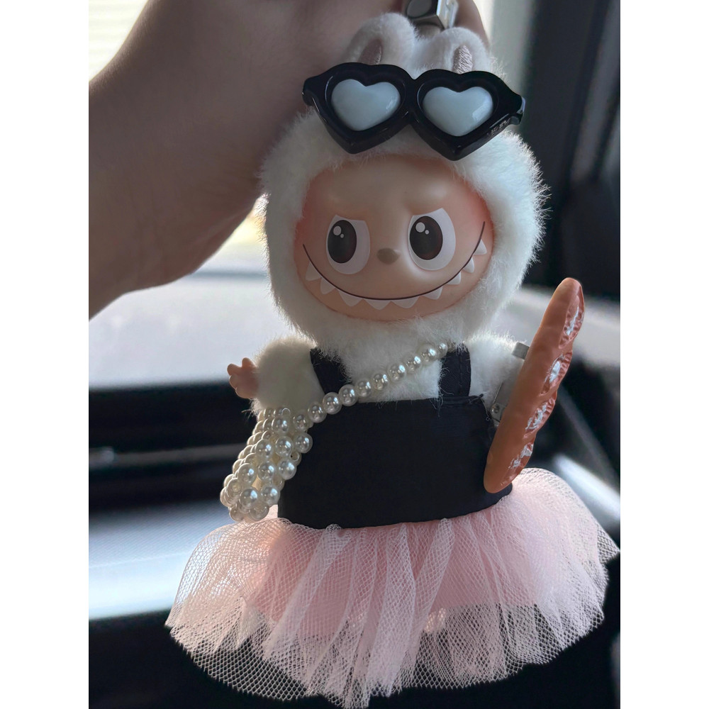 ชุดตุ๊กตา 10cm ชุดตุ๊กตา 15cm Labubu Heart Bottom Code Baby Clothes Overalls 10-15cm labu 4th Genera