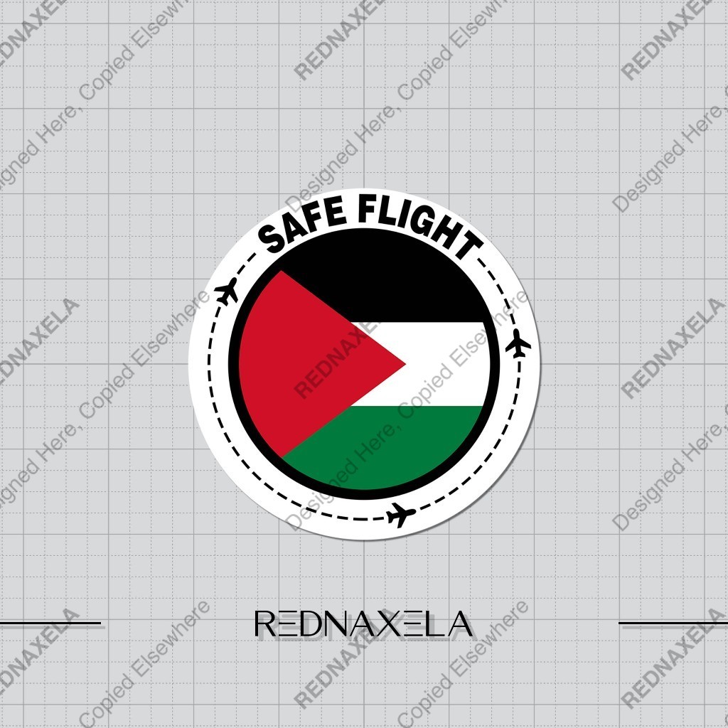 Safe Flight Country Palestine สติกเกอร์ไวนิลสติกเกอร์กระเป๋าเดินทางกันน้ํากลางแจ้ง