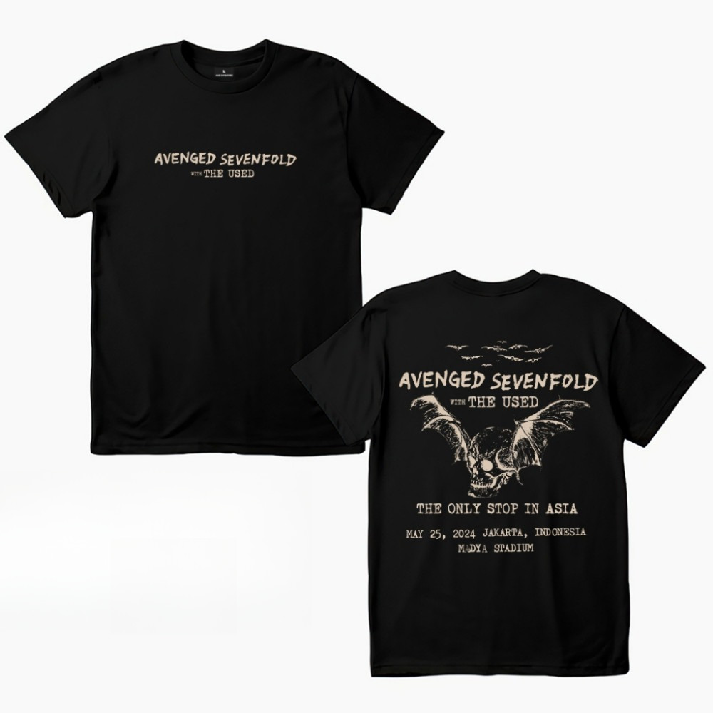 🥝 Kaos A7X AVENGED SEVENFOLD BAND TOUR เสื้อยืด 200GSM VINTAGE PRINT SERAP  KAIN SEJUK ผ้าฝ้าย คอกลม