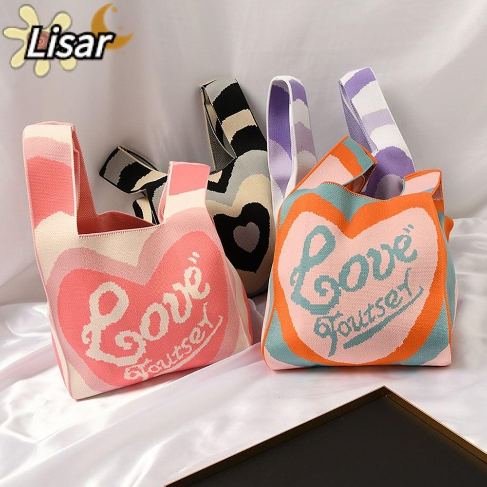กระเป๋าถือ LISAR แบบถักสำหรับช้อปปิ้ง ดีไซน์ casual กับฟีเจอร์ reusable knot