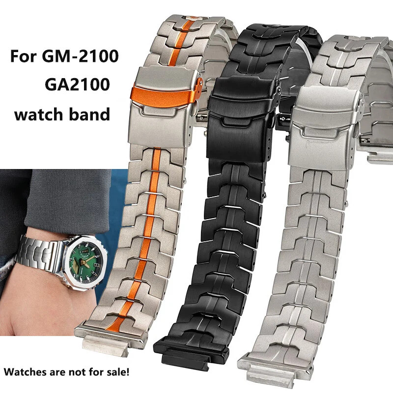 ใหม่ดัดแปลง TitaniumMetal Watchband สําหรับ Casio GM-2100 GA2100 Series ผู้ชายไทเทเนียมเหล็กสายนาฬิก