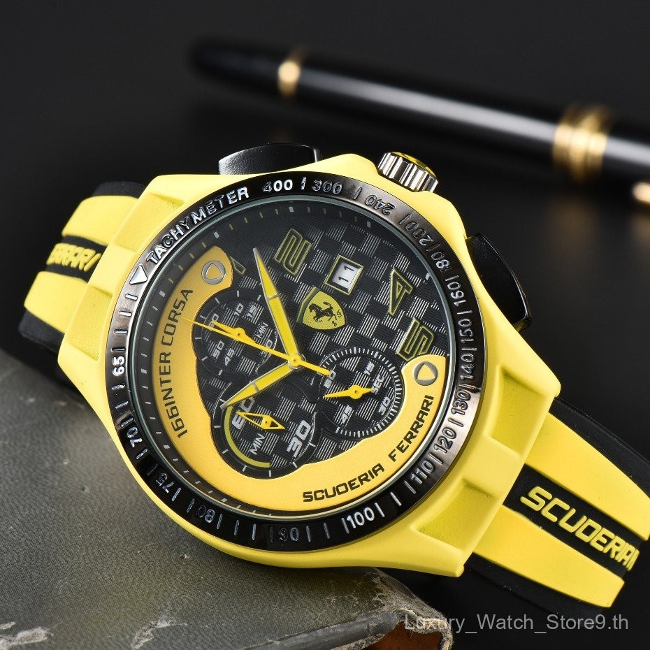 Ferrari นาฬิกาควอทซ์นาฬิกาข้อมือนาฬิกาผู้ชาย LZ5K