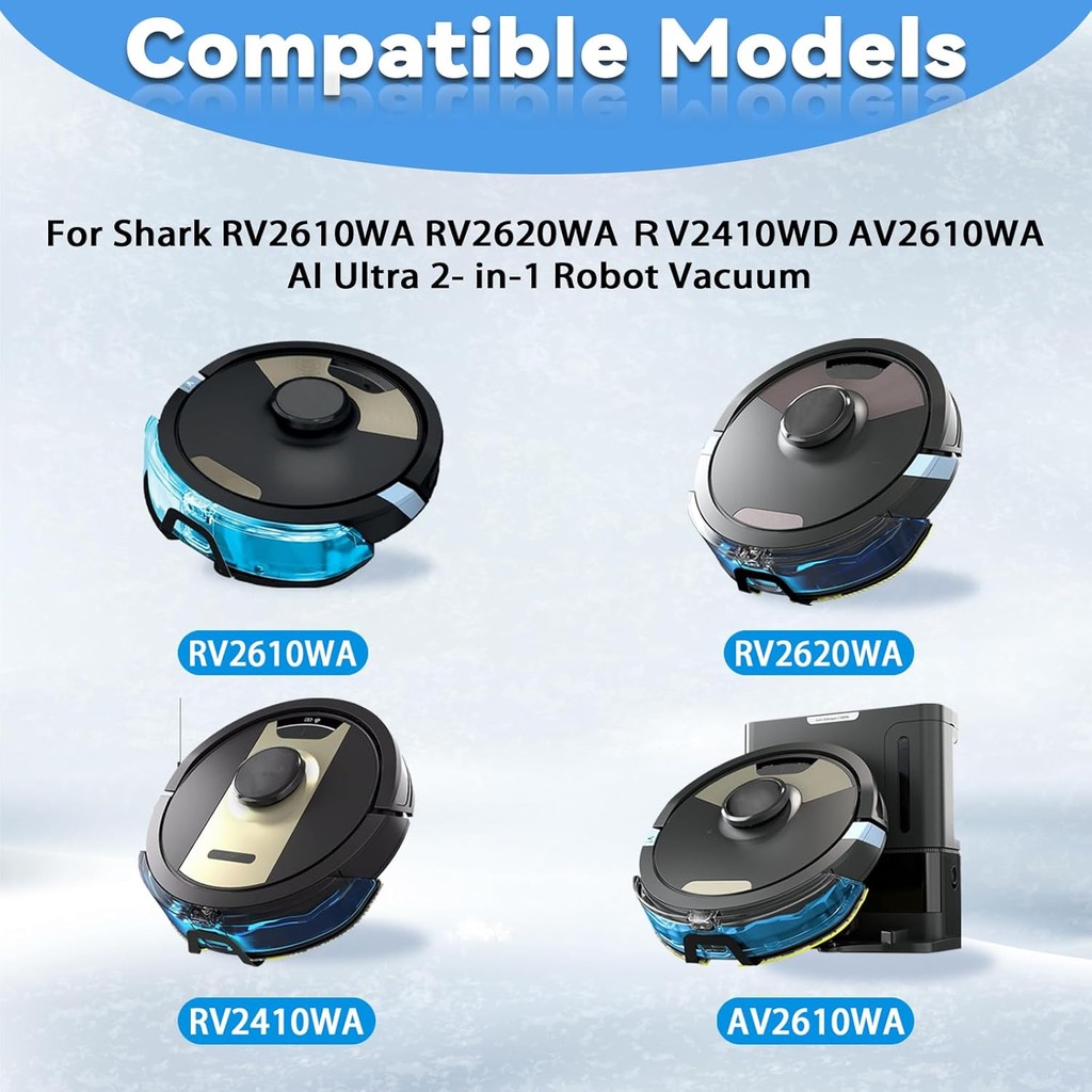 8 Mop Pads อะไหล่สําหรับ Shark RV2610WA RV2620WA RV2410WD AV2610WA AI Ultra 2-in-1 Matrix Clean Robo