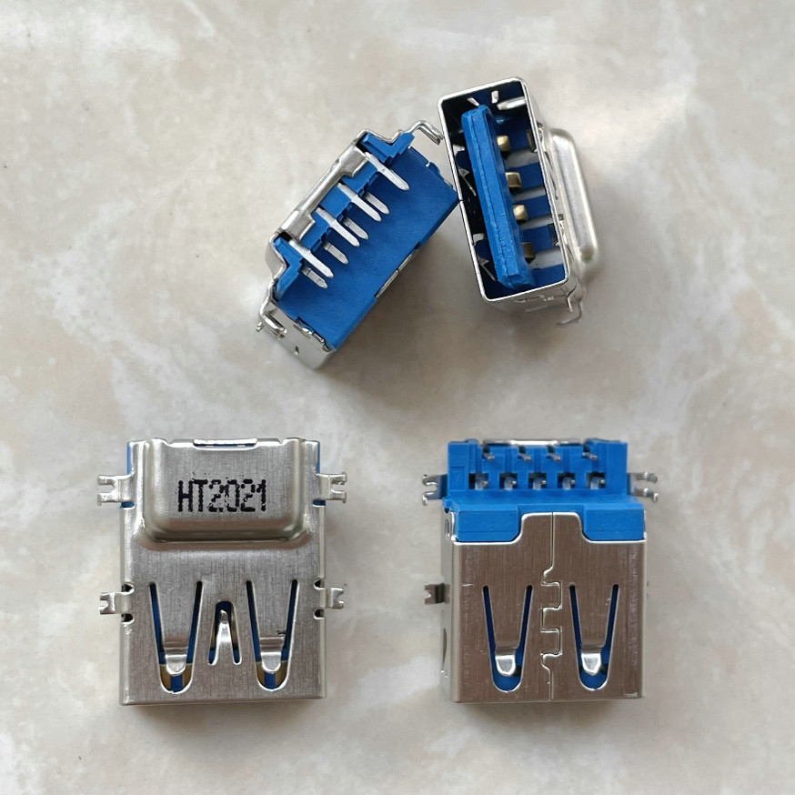 1pcs ยี่ห้อใหม่ USB3.0 หญิง 9P หญิงซ็อกเก็ต USB Slot Blue Gold-Plated Reverse Plug Connector