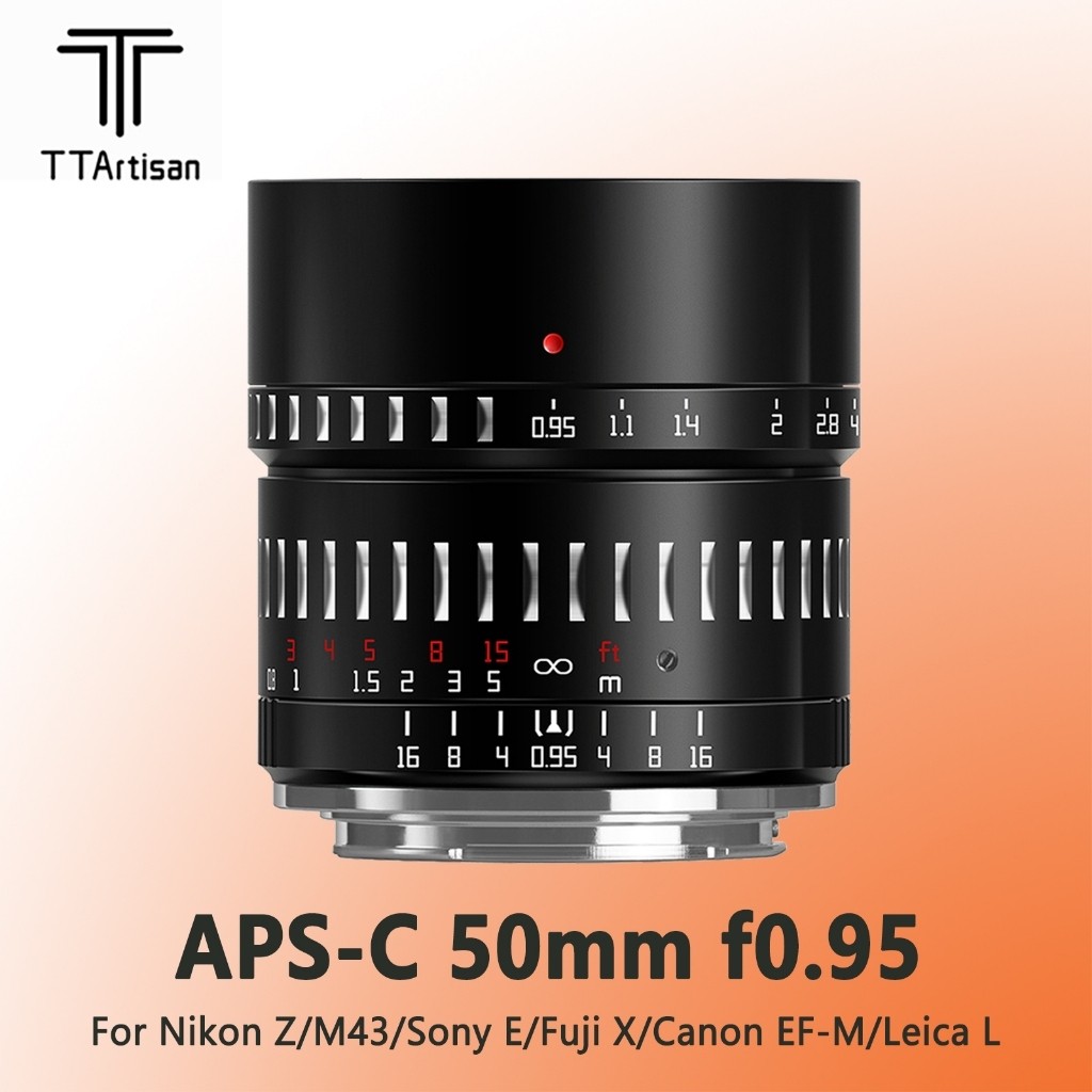 TTartisan 50 มม.f0.95 APSC MF เลนส์รูรับแสงขนาดใหญ่สําหรับกล้อง Mirrorless EOSM Sony E Fuji X M43 Ni
