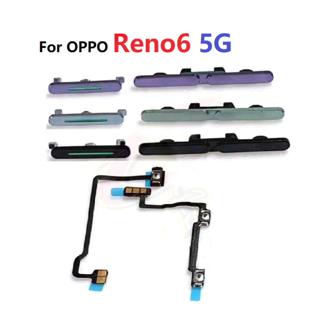 เปิดไฟปิดปุ่มปรับระดับเสียง Flex Cable สําหรับ OPPO Reno 6 5G