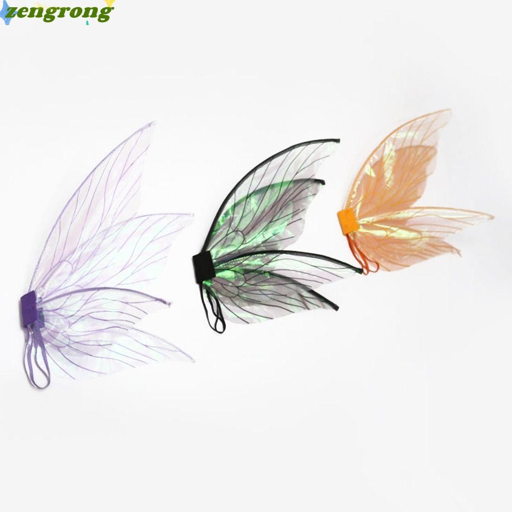 ZENGRONG Cicada Wing Girls Halloween Party Favor Princess Angel Wing เครื่องแต่งกายอุปกรณ์เสริม Dres