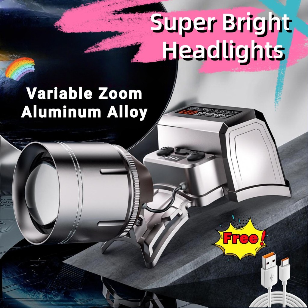ไฟฉายLEDส่องสว่าง alumium อัลลอยด์ชาร์จไฟได้ สำหรับตกปลา ตั้งแคมป์ เดินป่า ขี่จักรยาน และปีนเขา