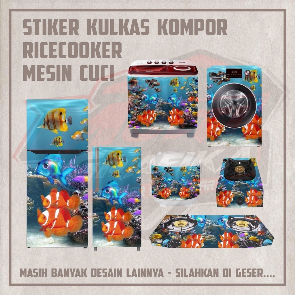 MESIN MATA หลายสติกเกอร์ตกแต่งเตาตู้เย็น 1 2 ประตูหม้อหุงข้าวตา CuCi เครื่อง