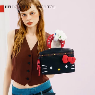 ของขวัญคริสต์มาส TOUTOU Hello Kitty กระเป๋าแต่งหน้าความจุขนาดใหญ่ห้องน้ําแบบพกพากระเป๋าสตรี
