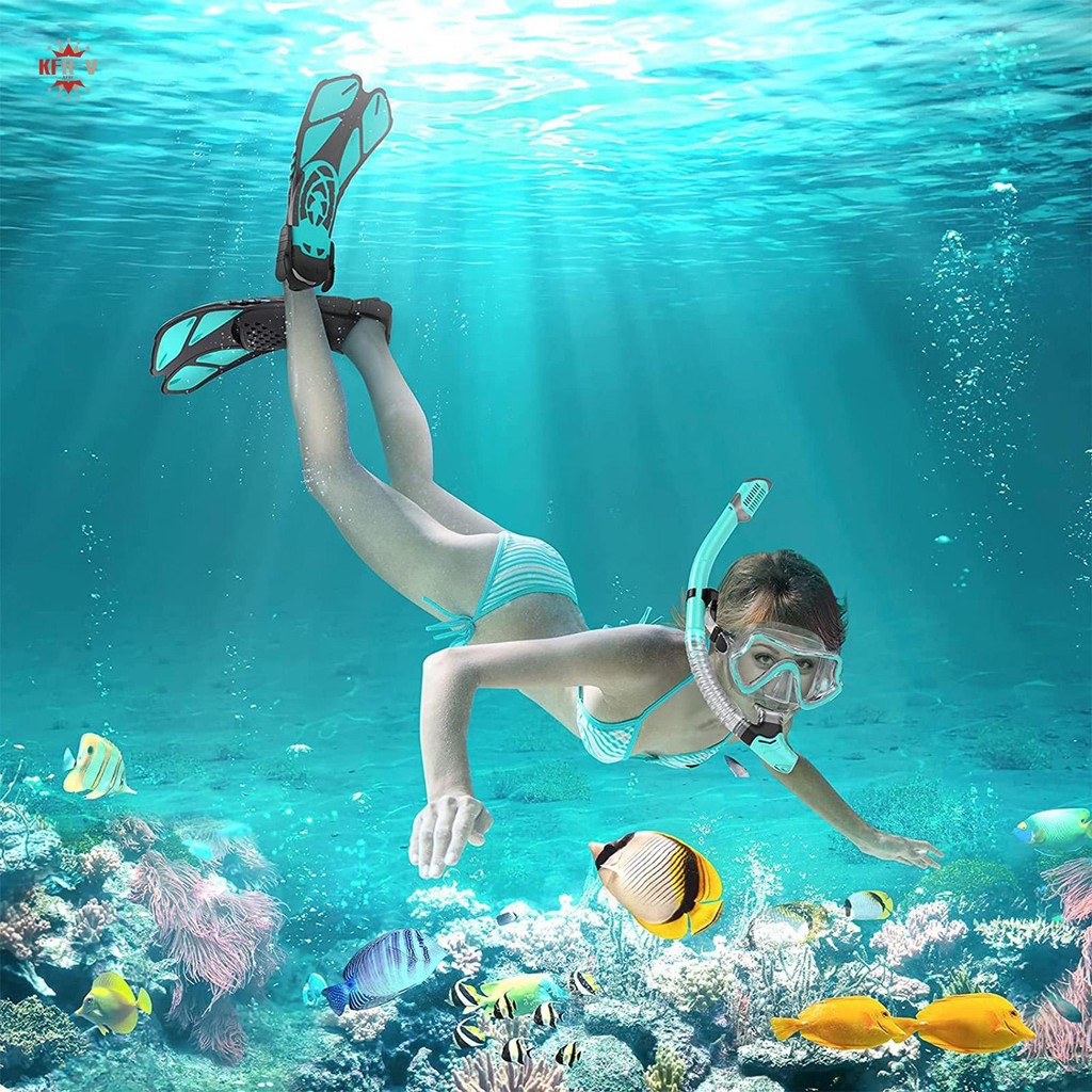 ผู้ใหญ่ดําน้ําดูปะการังว่ายน้ํา Fins Anti Slip Lace-up ปรับดําน้ํา Flippers เปลี่ยนสําหรับดําน้ําดํา