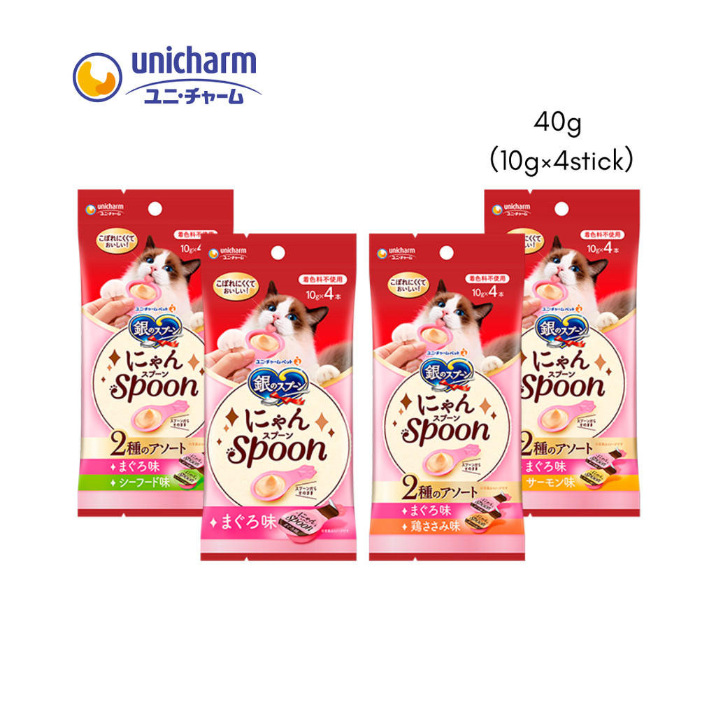 Unicharm Silver Spoon Treats Nyan Spoon (10g4stick)