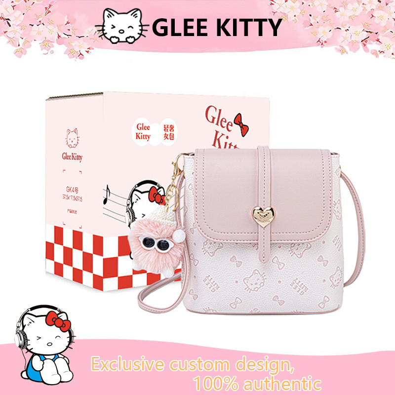แสงหรูหรานูนกระเป๋าสี่เหลี่ยมเล็ก GLEE KITTY กระเป๋าโทรศัพท์มือถือสไตล์ใหม่กระเป๋าสะพายความจุขนาดใหญ่
