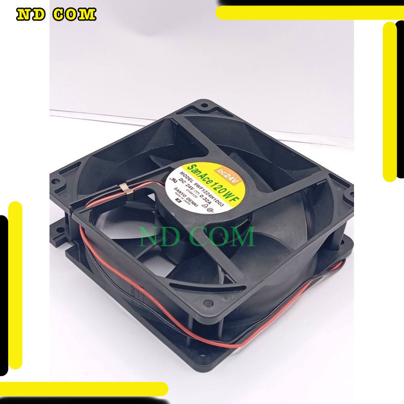 สุดคุ้ม! พัดลม 4นิ้ว  เครื่องจักร 120*120 2สาย DC24V San Ace 120 W F MODEL 9WF1224H1D03 DC 24V 0.32A