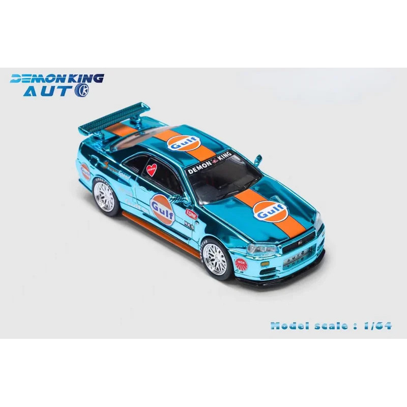 โมเดลรถอัลลอย Demon King Auto 1:64 R34 Gulf