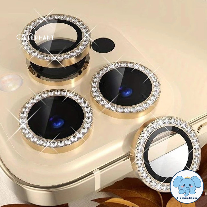 ตัวป้องกันเลนส์กล้องเพชรสำหรับ for iPhone 11 16 12 13 14 15 Pro Max 12 13 Mini 16 15 Plus ฝาครอบกระจกนิรภัย ฟิล์มเลนส์