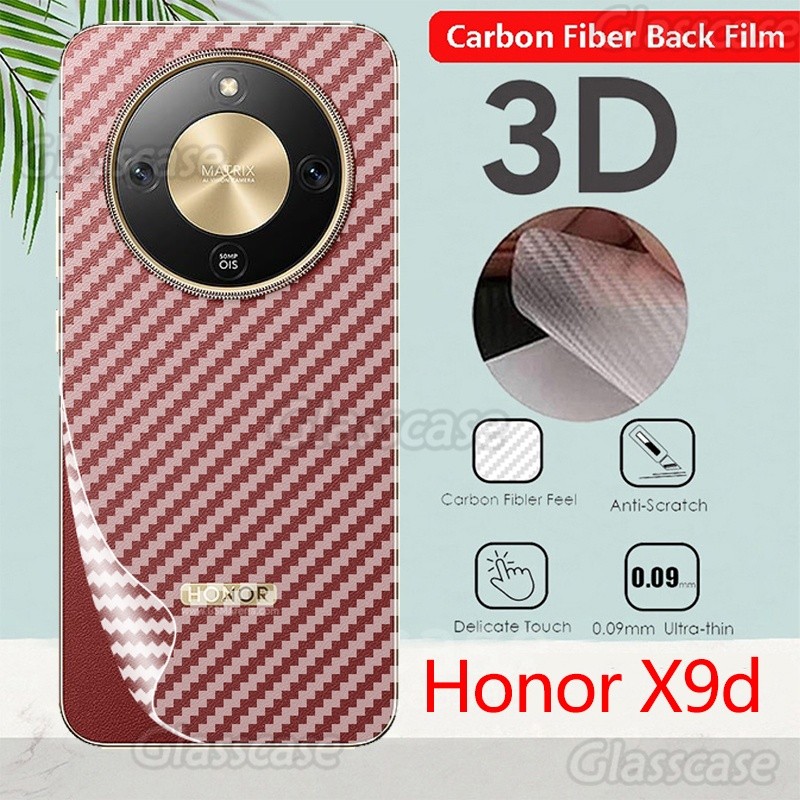 สําหรับ Honor X9d X9c X9b X9a X9 สมาร์ท X9dsmart X9csmart HonorX9d X9 d HonorX9c 4G 5G 2025 Anti Slip 3D คาร์บอนไฟเบอร์ป้องกัน Guard ฟิล์มกระจกนิรภัยด้านหลัง
