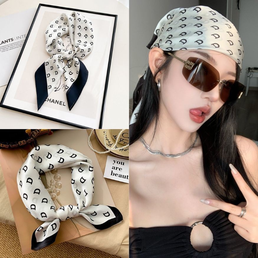 yout-trend🔥ผ้าพันคอ ผ้าเรยอน แบบบาง ทรงสี่เหลี่ยม สไตล์เกาหลี สําหรับผู้หญิง พร้อมส่งจากไทย TJ009