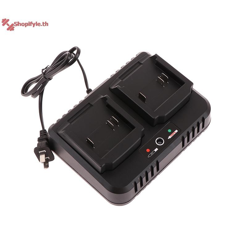 Shopifyle เครื่องชาร์จแบตเตอรี่สองที่นั่ง 2.0A สําหรับ 18V 21V Li-ion BL1415 BL1420 BL1815 BL1830 BL1840 BL1860 สว่านไฟฟ้าเครื่องบด th