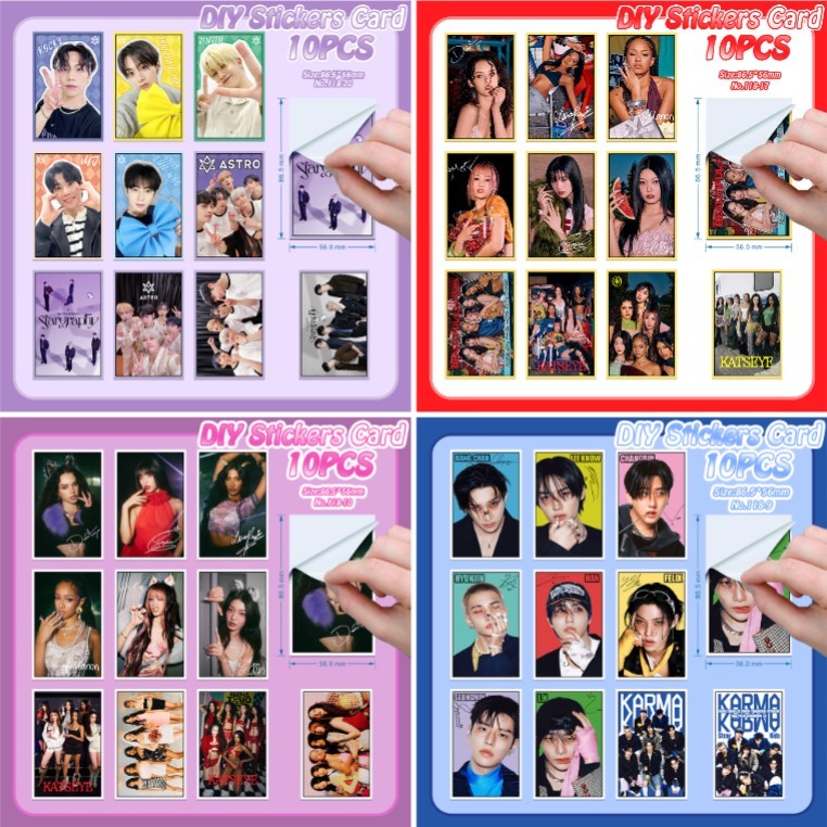 KPOP StrayKids อัลบั้ม KARMA KATSEYE ATEEZ สองครั้ง ITZY IDLE ASTRO IVE ILLIT Diy การ์ดสติกเกอร์