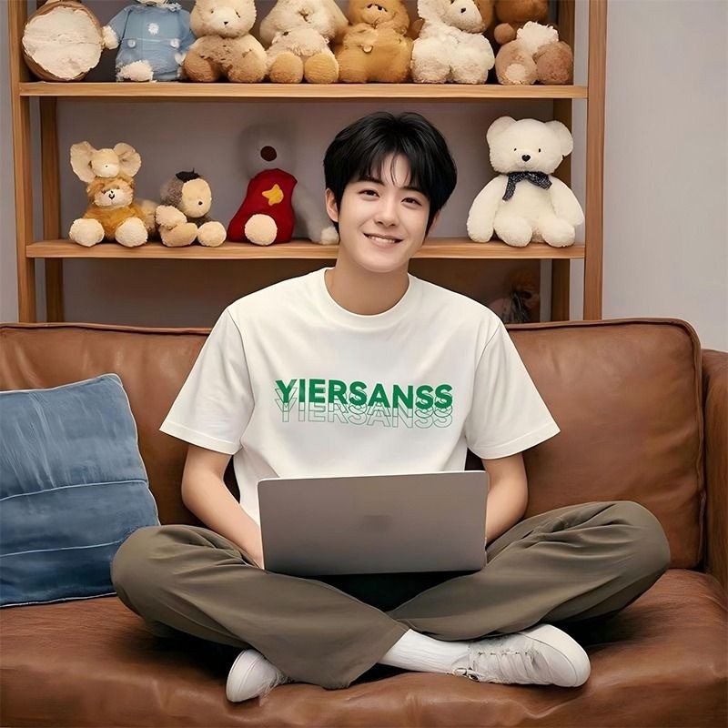 Heavy Industry National อินเทรนด์อเมริกันสไตล์ใหม่เสื้อยืดเยาวชน 23 หลวมอินเทรนด์ 2025 เสื้อยืดฤดูร้