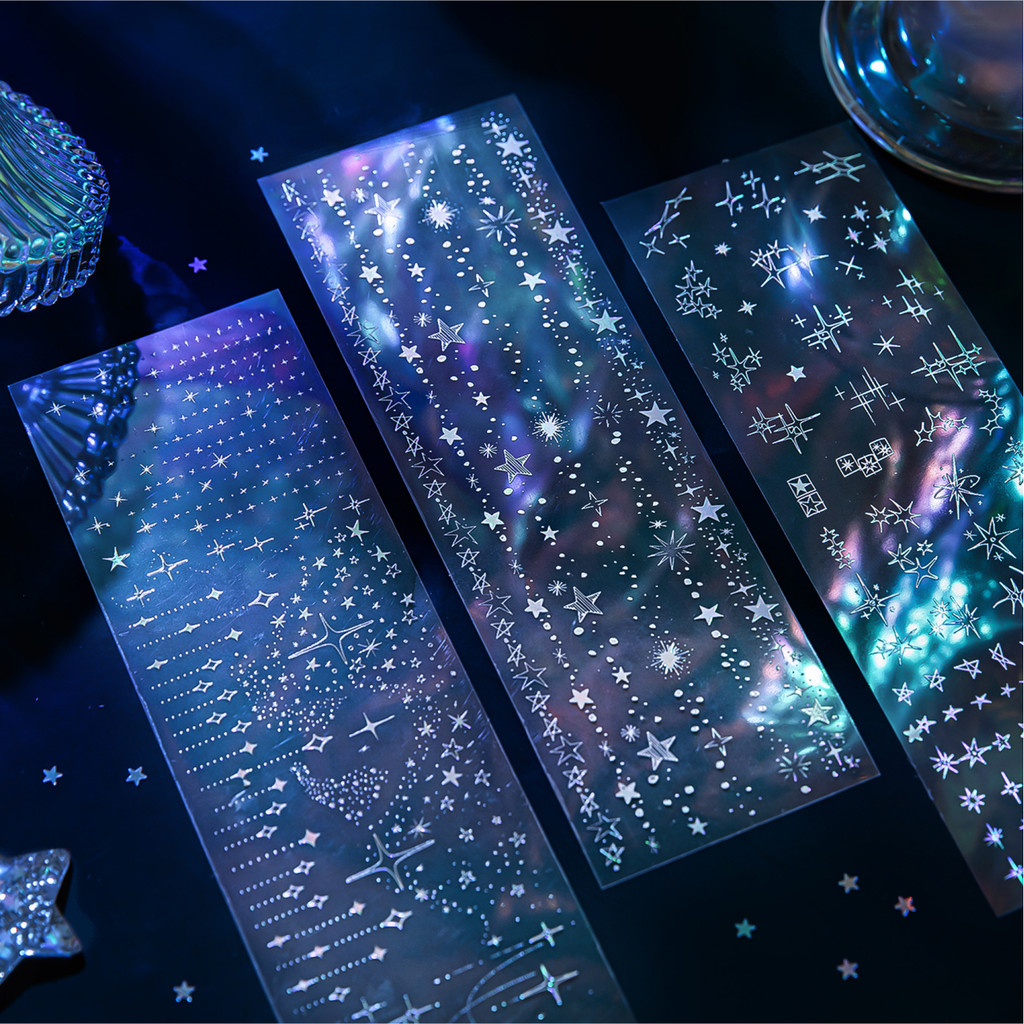 นายกระดาษ3ชิ้น/ถุงกันน้ําสัตว์เลี้ยงเลเซอร์สติ๊กเกอร์กระเป๋าที่ละเอียดอ่อนลิงค์ดาวข้อมูลระลอกรูปแบบหนังสือมือทําสติกเกอร์สร้างสรรค์ทําเองการ์ดอวยพรถ้วยกาวบัตรภาพไดอารี่ตกแ