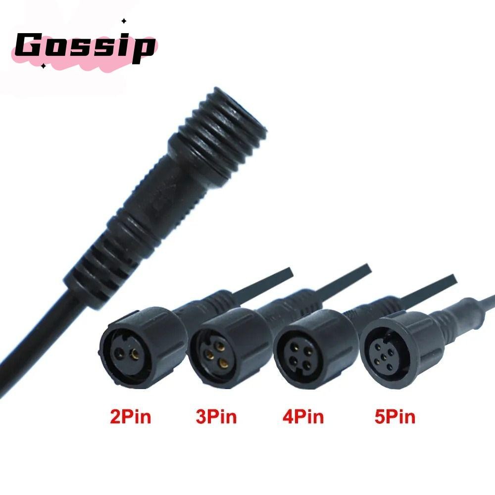 GOSSIP ชายหญิง LED Connector,สายสีดํา 2Pin 3Pin 4Pin 2Pin 3Pin 4Pin แจ็ค,ไฟ LED 20 ซม.IP67 สายไฟกันน