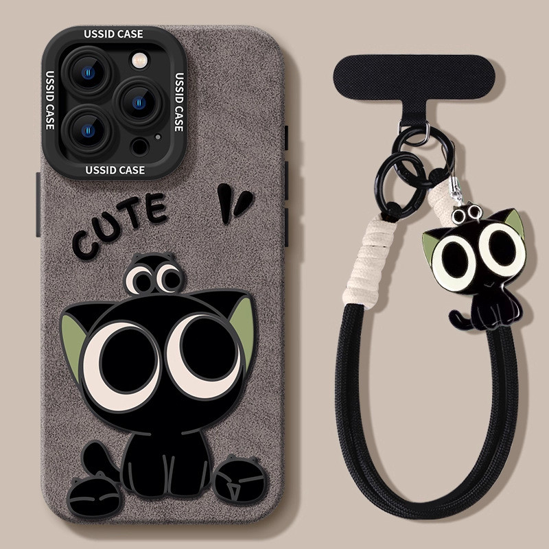 [น่ารัก Luo Xiaohei] เคสโทรศัพท์ iPhone 17promax16 สไตล์ใหม่ 15pro14 การ์ตูน 13Plus12/11 ซิลิโคน