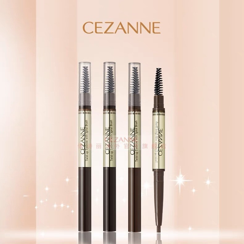 เป็นที่นิยม#Japan CEZANNE CEZANNE ดินสอเขียนคิ้วหมุนสองหัวกันน้ํา Smear-Proof ติดทนนาน Cezanne ธรรมช