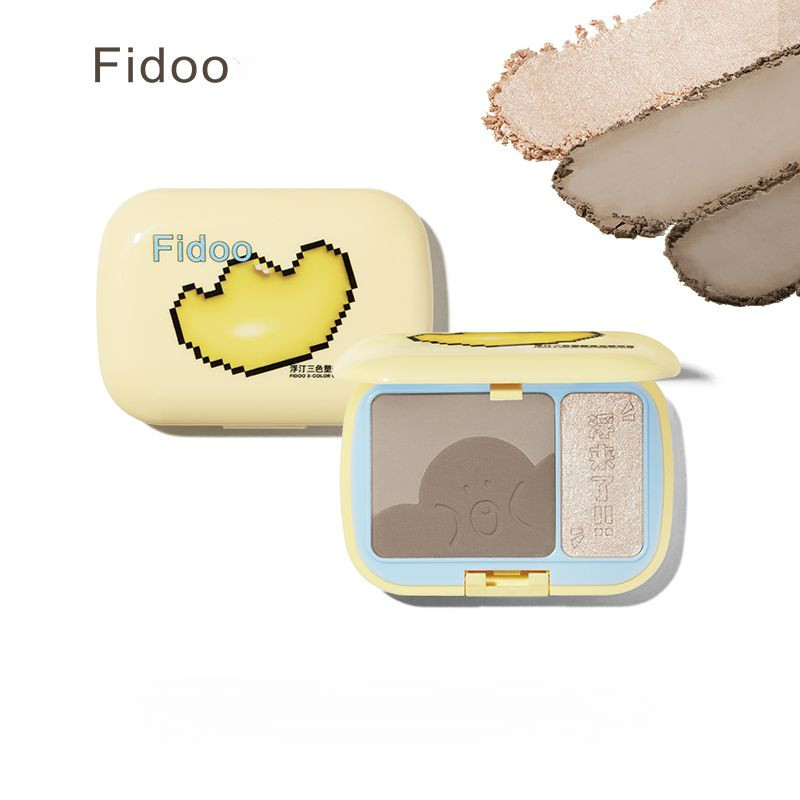 Fidoo Yuanbao Shaping Palette Matte Pearlescent Brightening Nose Shadow Three-in-One Highlight Conto