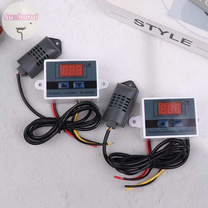 Sunborui XH-W3005 Digital เครื่องวัดความชื้นควบคุมความชื้น 12V 24V 220V Humidistat + เซ็นเซอร์ความชื้น TH
