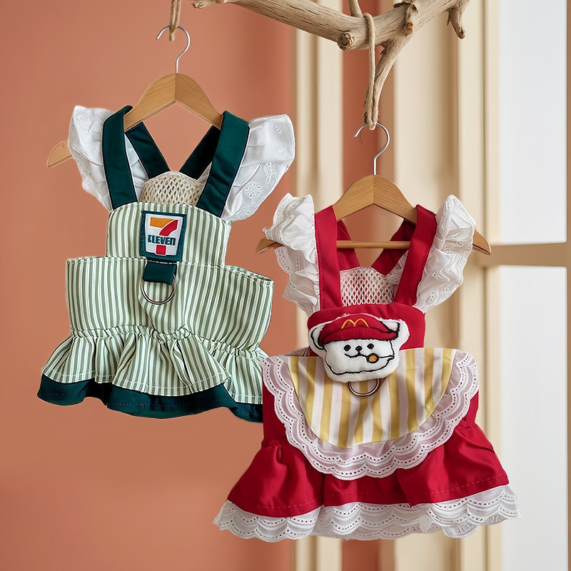 SKISOPGO เสื้อผ้าสัตว์เลี้ยง กระโปรงสัตว์เลี้ยง เสื้อผ้าคอสเพลย์สัตว์เลี้ยง ใช้สายจูง สายจูงหมา - รูปที่ 2