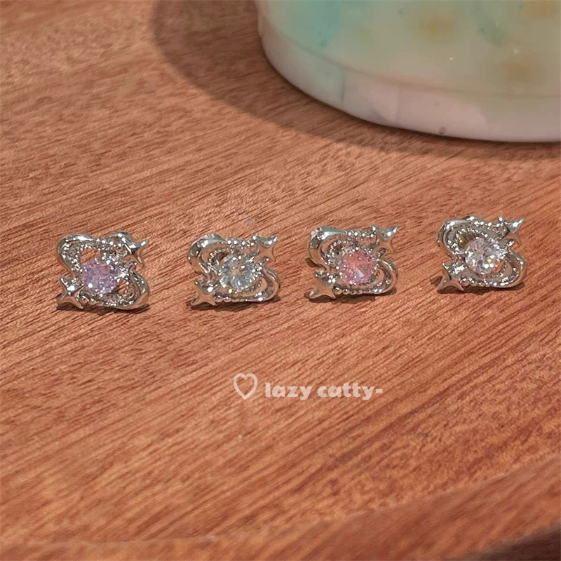 สร้อยคอมุกคริสตัลหัวใจและดาวเคราะห์ สำหรับสุภาพสตรี