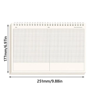 LONTIME Coil Notebook, Thicken Paper Grid/เส้นแนวนอน B5 Notepad, Practical Partition Design Mind Pad School Office