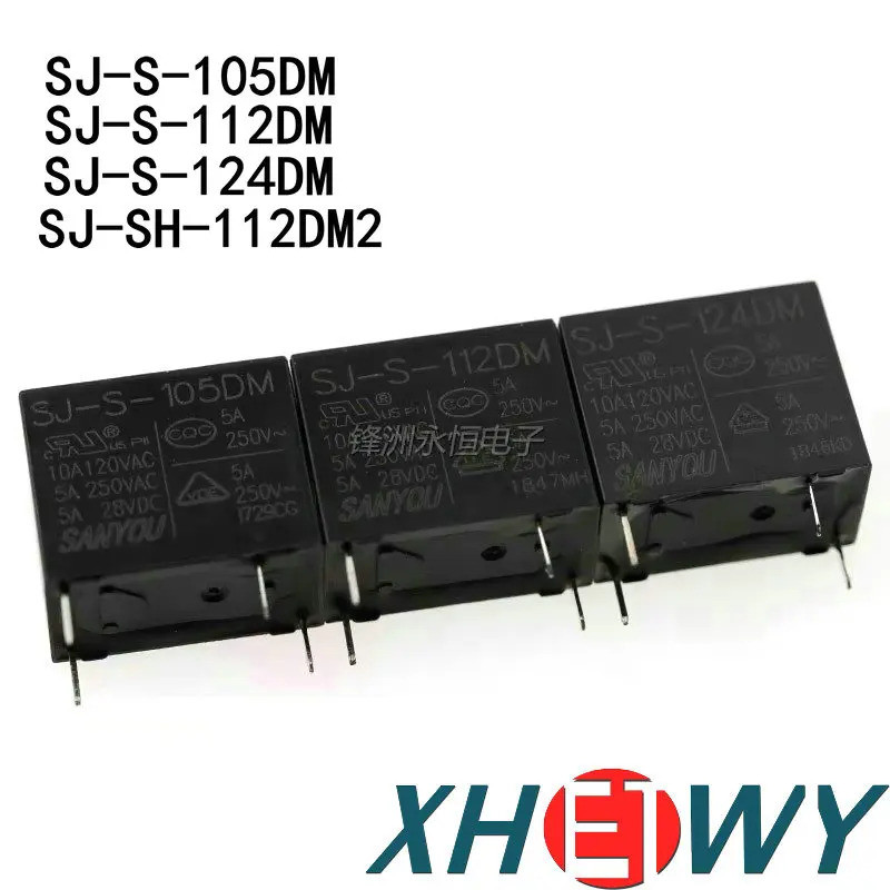 1-5PCS SJ-S-105 112 124DM 4pin 5A 250V 5V/12V/24V SJ-S-105DM SJ-S-112DM SJ-S-124DM SJ-SH-112DM SJ-SH