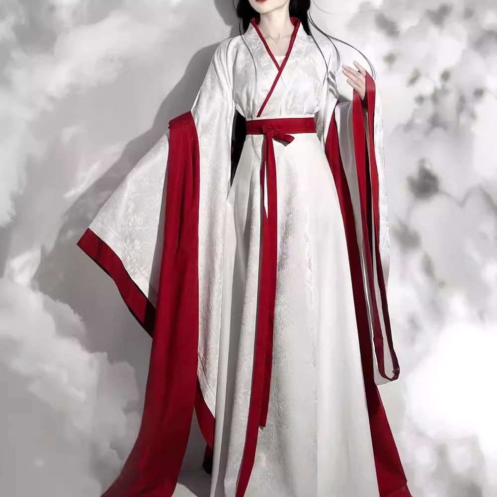 [คลังสินค้าพร้อม] Huajian Jujing สไตล์เดียวกัน Hanfu ฟิล์มโทรทัศน์เครื่องแต่งกายจีน 2025 Wei Jin Cross Collar หลวมเอวยาวตรง#花间鞠婧同款汉服影视古装中国2025魏晋交领宽松齐腰直裾