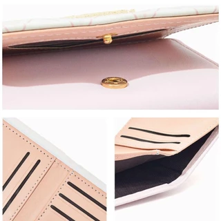 HOBBYIN กระเป๋าสตางค์ หนัง PU ลายตารางหมากรุก สีฟ้า เรียบง่าย อเนกประสงค์ สําหรับใส่บัตรเครดิต บัตรเครดิต