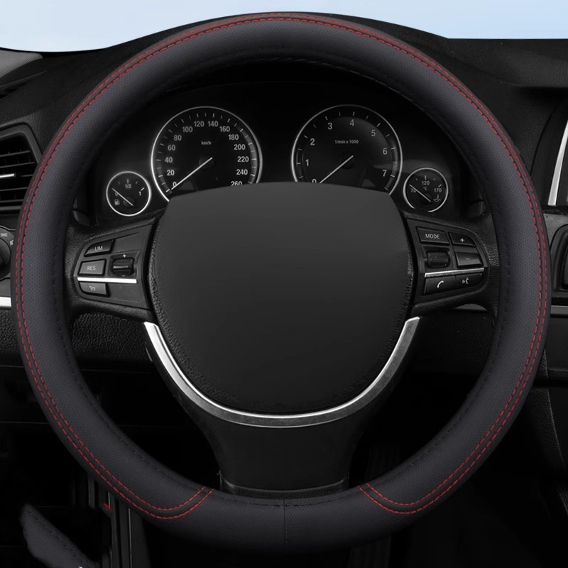 ที่หุ้มพวงมาลัยรถยนต์สไตล์คลาสสิก Frosted Leather Perforated Mature Grip Cover 4S Shop Y9.27 ฝาครอบพ