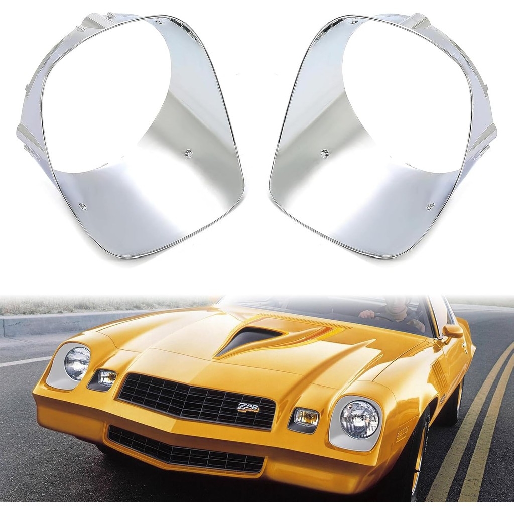 คู่ไฟหน้า Bezel ใช้งานร่วมกับ 1978-1981 Chevy Chevrolet Camaro Z28 ไฟหน้า Trim Driver ผู้โดยสารด้านข
