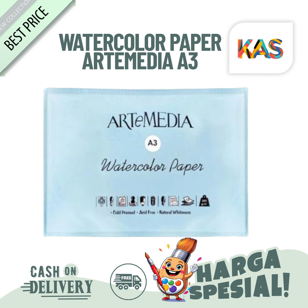 กระดาษสีน้ํา Artemedia A3 5 แผ่น 200 แกรม