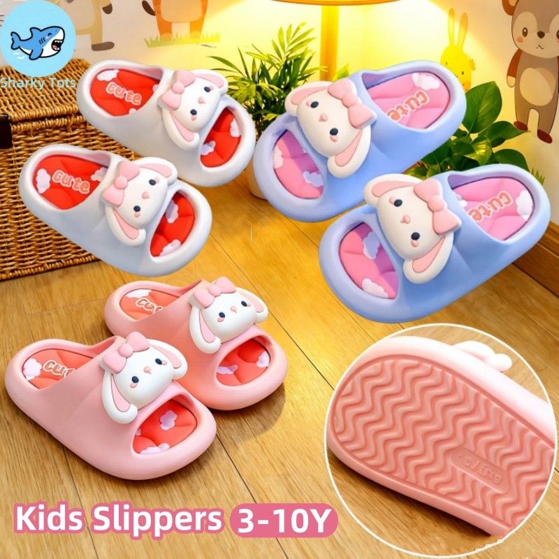 【BKK Delivery】ฤดูร้อนการ์ตูนกระต่ายรองเท้าแตะสําหรับสาว Anti-Slip รองเท้าแตะน่ารักในร่มกลางแจ้ง Bath Beachwear รองเท้าแตะพื้นนุ่ม 3-10 ปี