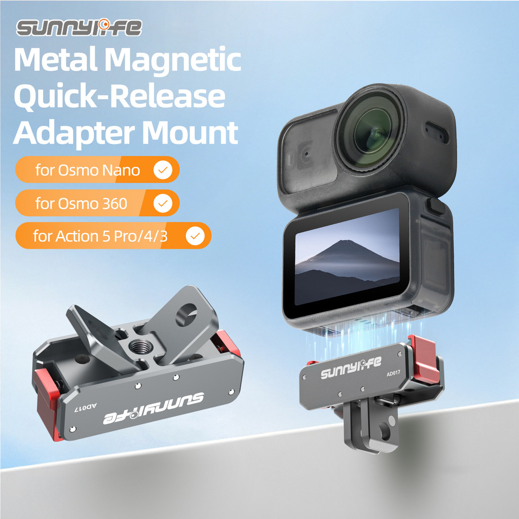 สําหรับ DJI OSMO Nano โลหะอะแดปเตอร์แม่เหล็ก Osmo 360/ACTION 5 Pro พับ Quick Release Extension Thumb อุปกรณ์เสริมกล้อง
