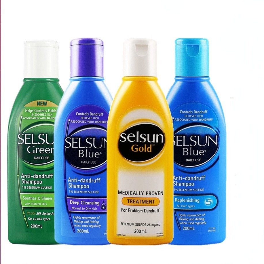 ออสเตรเลีย SELSUN BLUE(ทําความสะอาดล้ําลึก, เติมเต็ม) SELSUN GOLD แชมพูขจัดรังแค ทรีทเม้นต์ผมร่วง 20