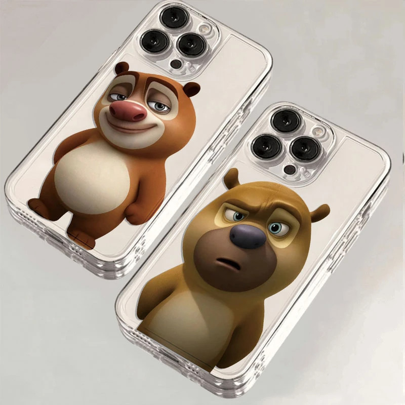 โปร่งใสโปร่งใสหมีหมีใหญ่สองเหมาะสําหรับ vivos30 เคสโทรศัพท์สไตล์ใหม่ vivox200pro เคสป้องกัน iqooneo1